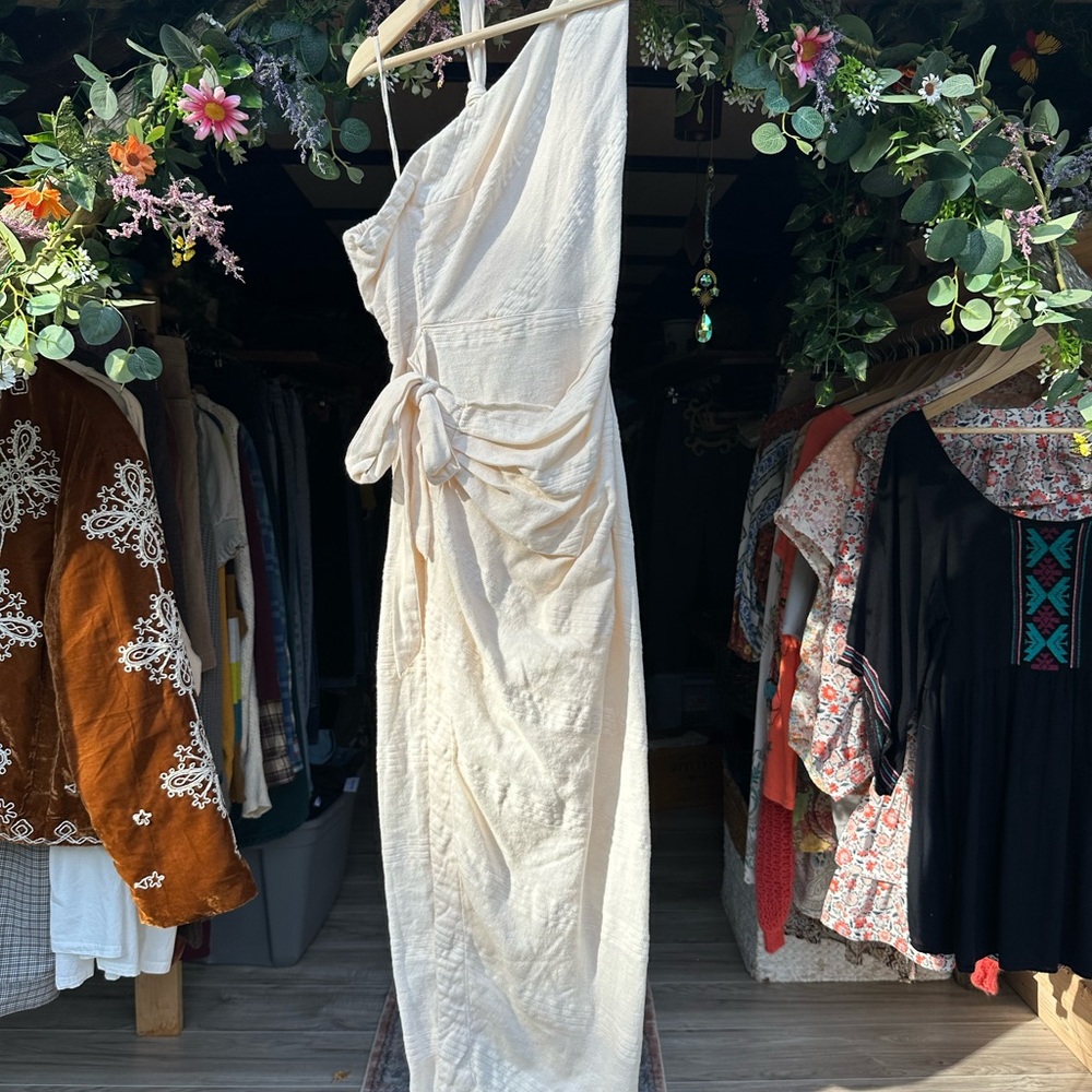 Free People Cream One-Shoulder Dress NWOT